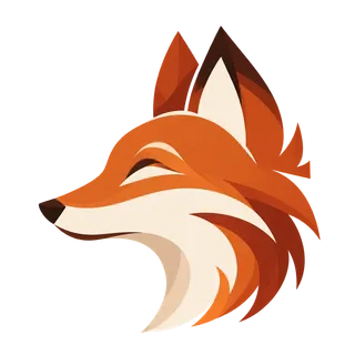 Tête de renard de profil : Courbes et paysage