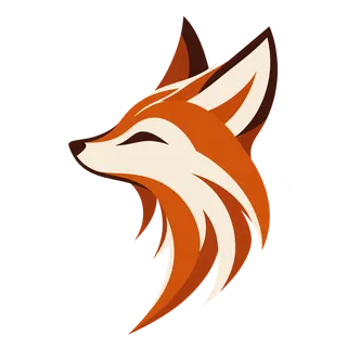 Tête de renard de profil : Trait et silhouette